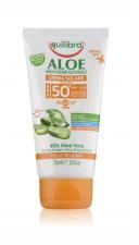 EQUILIBRA - Aloesowy krem przeciwsłoneczny SPF 50+ z filtrami UVB UVA - Pojemność Travel Size 75 ml EQUILIBRA - Aloesowy krem przeciwsłoneczny SPF 50+ z filtrami UVB UVA - Pojemność Travel Size 75 ml