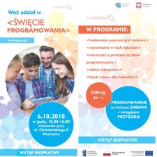 Święto Programowania – 6 października rusza CodeWeek 2018! Święto Programowania – 6 października rusza CodeWeek 2018!