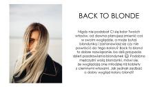BACK TO BLONDE BACK TO BLONDE