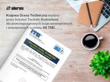 Aluron otrzymał Krajową Oceną Techniczną dla ścian przeciwpożarowych Aluron otrzymał Krajową Oceną Techniczną dla ścian przeciwpożarowych