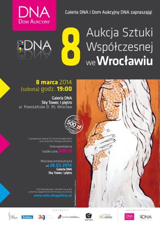 plakat 8 aukcja sztuki współczesnej we Wrocławiu