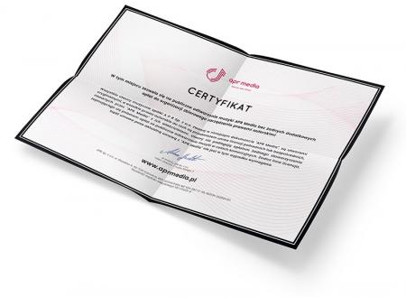 Certyfikat muzyki bez zaiks APR Media