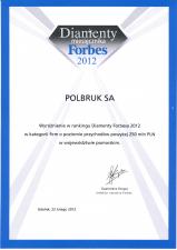 POLBRUK S.A. wśród laureatów Diamentów Forbesa!