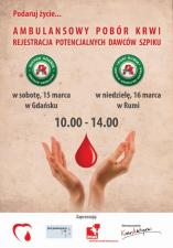 Zbiórka krwi i rejestracja dawców szpiku kostnego