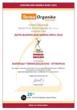 Złoto dla lidera - Budowlana Marka Roku 2016 dla Termo Organiki