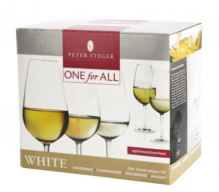 Kieliszki Kryształowe One for All white