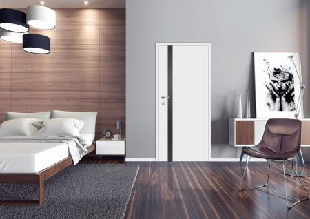 Drzwi Andromeda Model 4 Biały, szklenie grafitowe Fot. CLASSEN