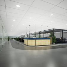 ROCKFON przedstawia nieskazitelnie białe  płyty sufitowe Rockfon Blanka