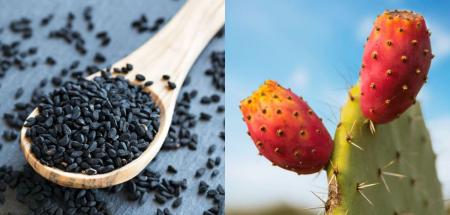 nasiona czarnuszki i owoce opuncji