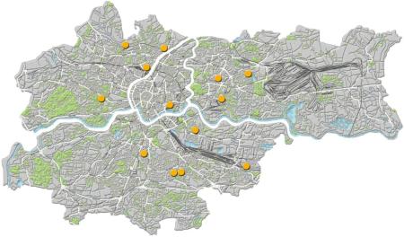 Lokalizacja inwestycji deweloperskich wprowadzonych do oferty w III kwartale 2011 r. w Krakowie