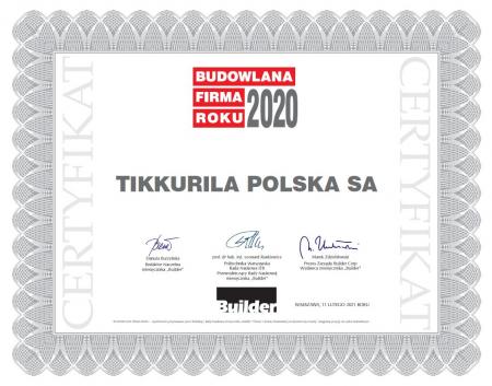 Tikkurila Budowlana Firma Roku 2020