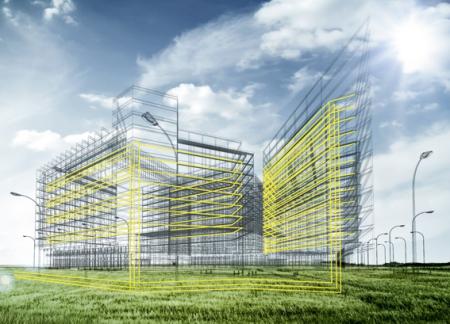 Parametryczne dane BIM firmy Viega są używane do planowania w cyfrowym modelu budowlanym.