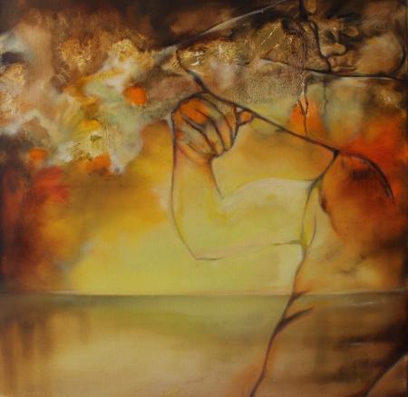 Zachód słońca, 60-60 cm, technika mieszana