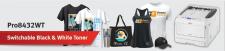Drukarka OKI  PRO8432WT Z technologią przełączanego tonera w konwencji kolorów CMYW lub CMYK